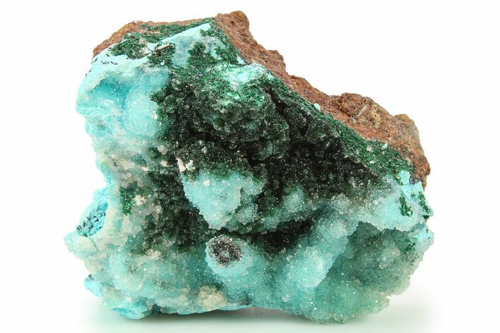 Chrysocolla Pseudomorph after Azurite with Malachite - DR Congo #280838